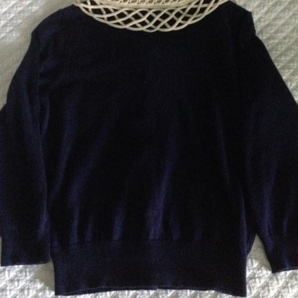 ANTHROPOLOGIE Field of Flower Navy Cardigan - Picture 4 of 6
